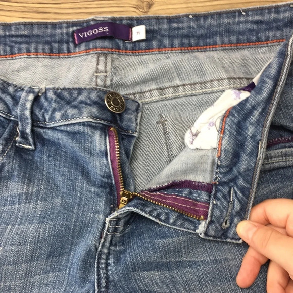 Vigoss Bootcut Jeans Womens 11 Medium Wash‎ Distressed Cotton Denim - Picture 8 of 11